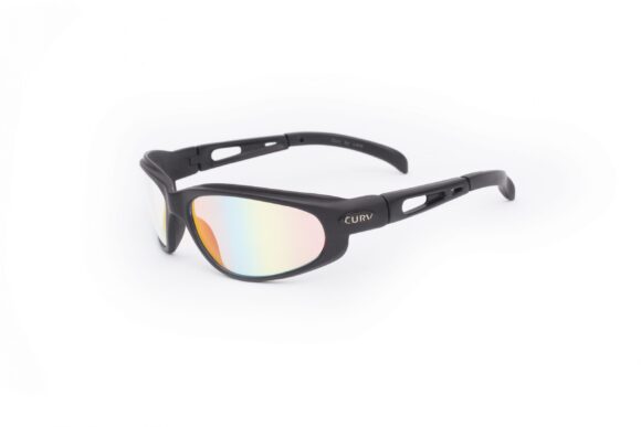 01-31 - Curv Black REVO Sunglasses with Fire Red Mirror Lenses and Matte Black Frames