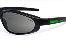 01-65M - CurvEX Green Matte Sunglasses with Smoke Lenses and Matte Black Frames