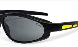 01-66M - CurvEX Yellow Matte Sunglasses with Smoke Lenses and Matte Black Frames