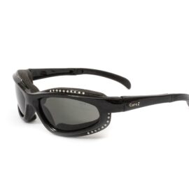 02-18 - CurvZ Small Rhinestone Sunglasses with Smoke Frames and Matte Black Frames with Rhinestones