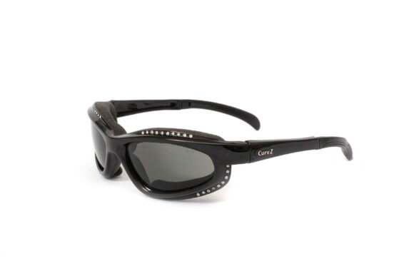 02-18 - CurvZ Small Rhinestone Sunglasses with Smoke Frames and Matte Black Frames with Rhinestones