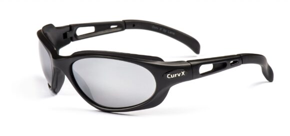 01-02 - CurvX Flash Mirror Sunglasses in Matte Black Frames with Spoilers