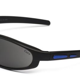01-64M - Curv Blue Accent Sunglasses with Smoke Lenses and Matte Black Frames