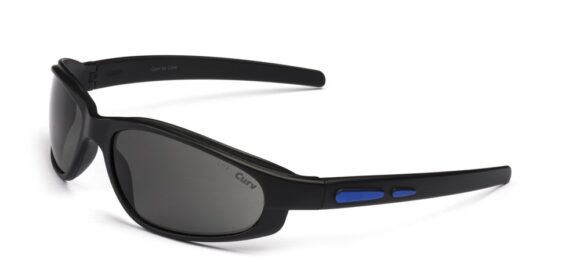 01-64M - Curv Blue Accent Sunglasses with Smoke Lenses and Matte Black Frames