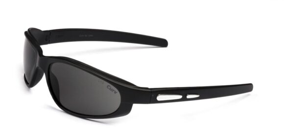 01-62 CurvEX Silver Glossy Sunglasses in Matte Black Frames with Smoke Lenses
